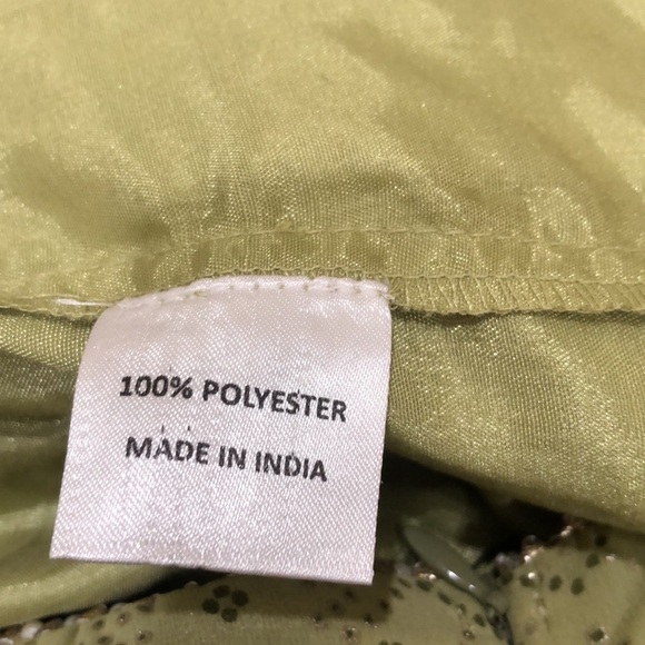 Ridhi Mehra x Indya Wide Leg Flare Jumpsuit Size XS Green Gold Print - Picture 7 of 12